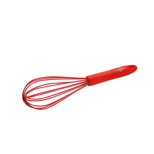 La frusta con nucleo stabile e fili d'acciaio inox rivestiti con silicone è adatta anche per pentole e padelle con rivestimento antiaderente. Resistente ad alte temperature fino a 270°C e lavabile in lavastoviglie. Dimensioni: cm 26,5 x 5,5. In negozio e online su tuttochic.live