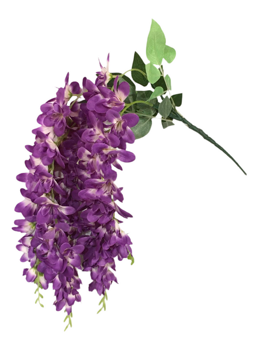 Fiore artificiale di Aelesia di colore viola.
Dimensioni: cm 68.
Petali e foglie in tessuto, rametti in plastica. In negozio e online su tuttochic.live