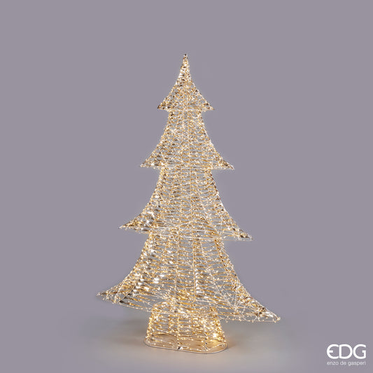 Albero di Natale in metallo di colore oro con 1800 microled, alto cm 122 e largo cm 82. Uso interno ed esterno (non direttamente alle intemperie)Input/alimentazione: 220 V - AC. 50-60Hz Output/potenza 31V 6WGrado protezione IP44 Lunghezza cavo 5 metri Luci fisse con Timer. In negozio e online su tuttochic.live