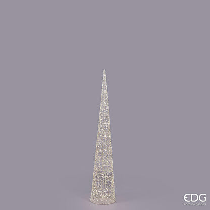 Albero di Natale a forma di cono con 720 led realizzato in metallo color oro chiaro e decorato con perline diametro cm 28 x 150 h. In negozio e online su tuttochic.live
