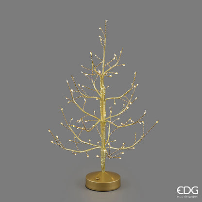 Albero di Natale a LED da tavolo modello Faggio Gold alto 45 cm, versione ricaricabile e cordless disponibile in 3 varianti di colore, di EDG Enzo De Gasperi.