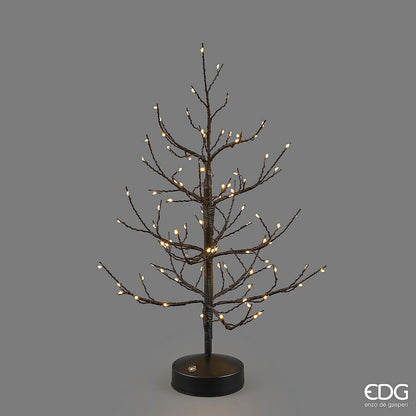 Albero di Natale a LED da tavolo modello Faggio Black alto 45 cm, versione ricaricabile e cordless disponibile in 3 varianti di colore, di EDG Enzo De Gasperi