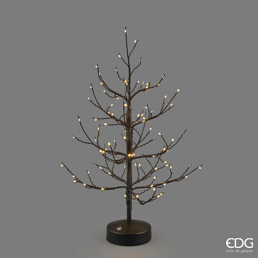 Albero di Natale a LED da tavolo modello Faggio Black alto 45 cm, versione ricaricabile e cordless disponibile in 3 varianti di colore, di EDG Enzo De Gasperi