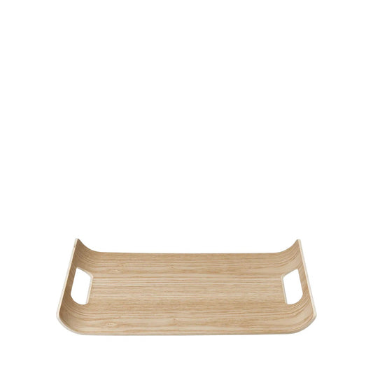 Vassoio rettangolare in legno di rovere naturale modello WILO di Blomus.
