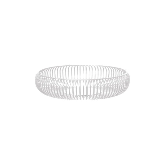 Ciotola decorativa LITO taglia L di Blomus in acciaio verniciato a polvere colore bianco o nomad, diametro 36 cm.
