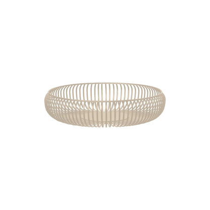 Ciotola decorativa LITO taglia L di Blomus in acciaio verniciato a polvere colore bianco o nomad, diametro 36 cm.
