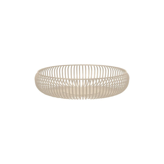 Ciotola decorativa LITO taglia L di Blomus in acciaio verniciato a polvere colore bianco o nomad, diametro 36 cm.
