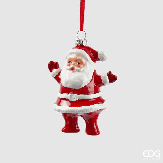 Addobbo Babbo Natale realizzato in plastica infrangibile di colore bianco e rosso. Dimensioni: cm 8 x 6 x 10 h. In negozio e online su tuttochic.live