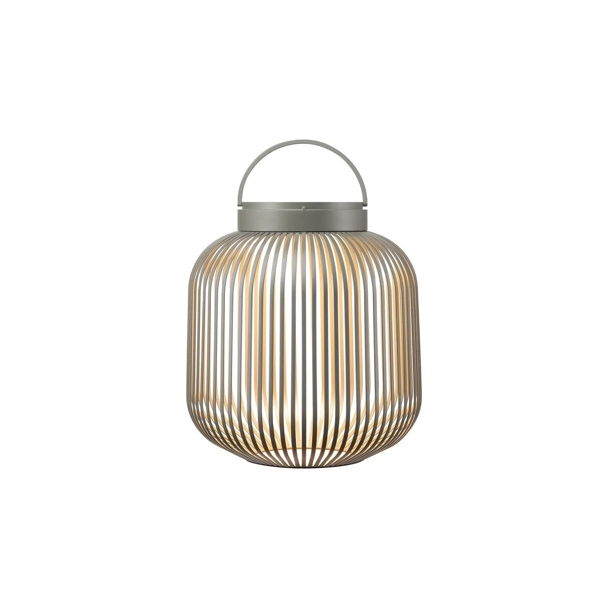 Lampada LED mobile LITO di Blomus in ferro e alluminio, ricaricabile anche per uso esterno.

