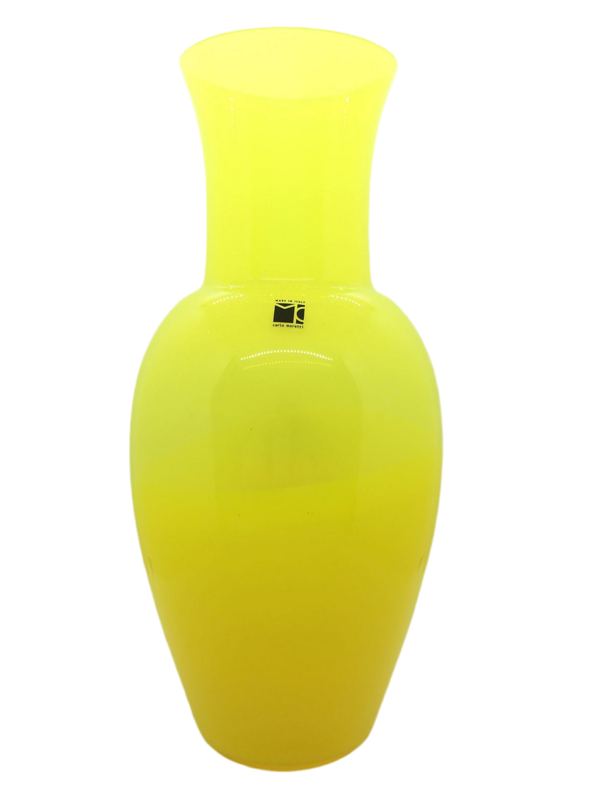 Vaso Mistrà giallo Carlo Moretti in vetro di Murano soffiato edizione limitata