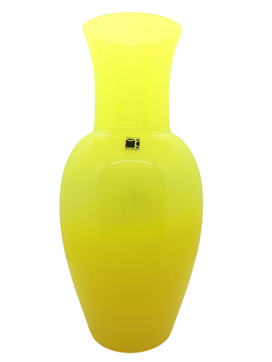 Vaso Mistrà giallo Carlo Moretti in vetro di Murano soffiato edizione limitata