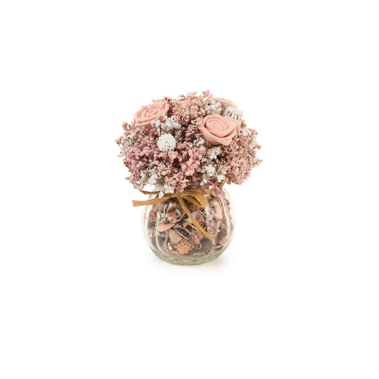 Bouquet La Vie en Rose! Realizzato con fiori in carta di qualità e un elegante vasetto in vetro Dimensioni: 12x12x16 cm. In negozio e online su tuttochic.live
