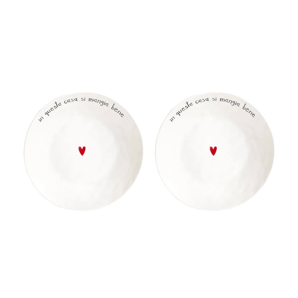 Set di 2 piatti fondi in gres porcellanato, resistenti e decorati con una frase divertente. lavabili in lavastoviglie Dimensioni: cm Ø 19,5 x h 5. In negozio e online su tuttochic.live