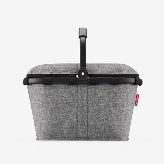 Cestino termico Reisenthel Carrybag Iso colore Twist Silver con manico in alluminio.