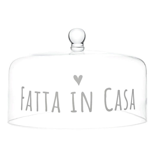 Proteggi i tuoi dolci, torte, frutta e antipasti salati con la nostra campana con decoro "Fatta In Casa". Goditi la freschezza e la protezione dei tuoi cibi grazie a questo pratico accessorio per la cucina. presentati e serviti in modo ottimale. Dimensioni: cm Ø 28,5 x 14,5 h. In negozio e online su tuttochic.live