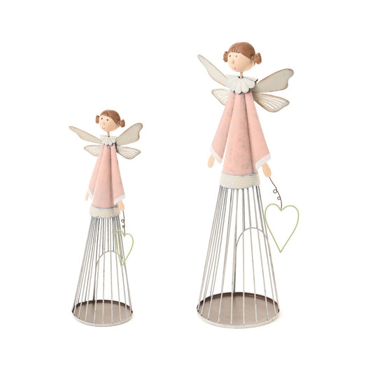 set di 2 decorazioni Bimba in metallo "La vie en rose". Colloca una candelina o un oggetto di tua scelta nella parte inferiore per illuminare e decorare Dimensioni: 30.5×11.5×9 cm – 38.5x16x12 cm. In negozio e online su tuttochic.live