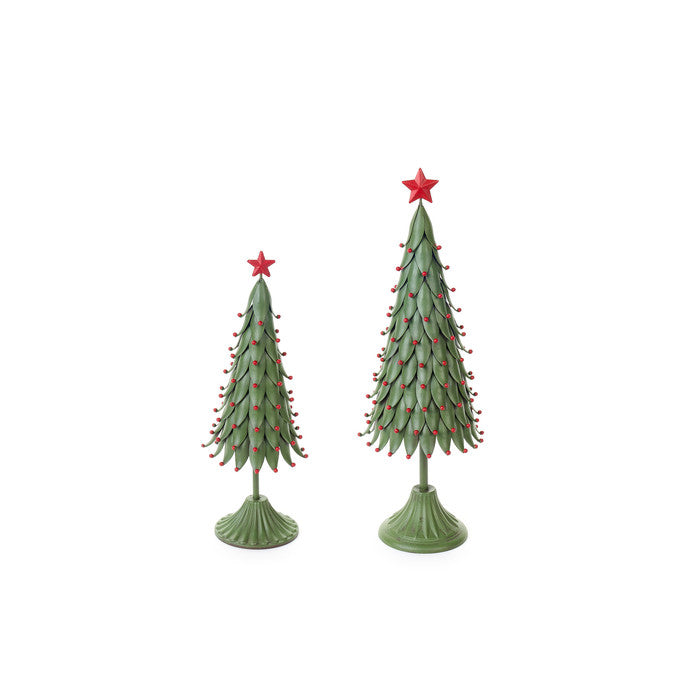 Set 2 alberi Natale metallo verde e rosso – Nuvole di Stoffa

