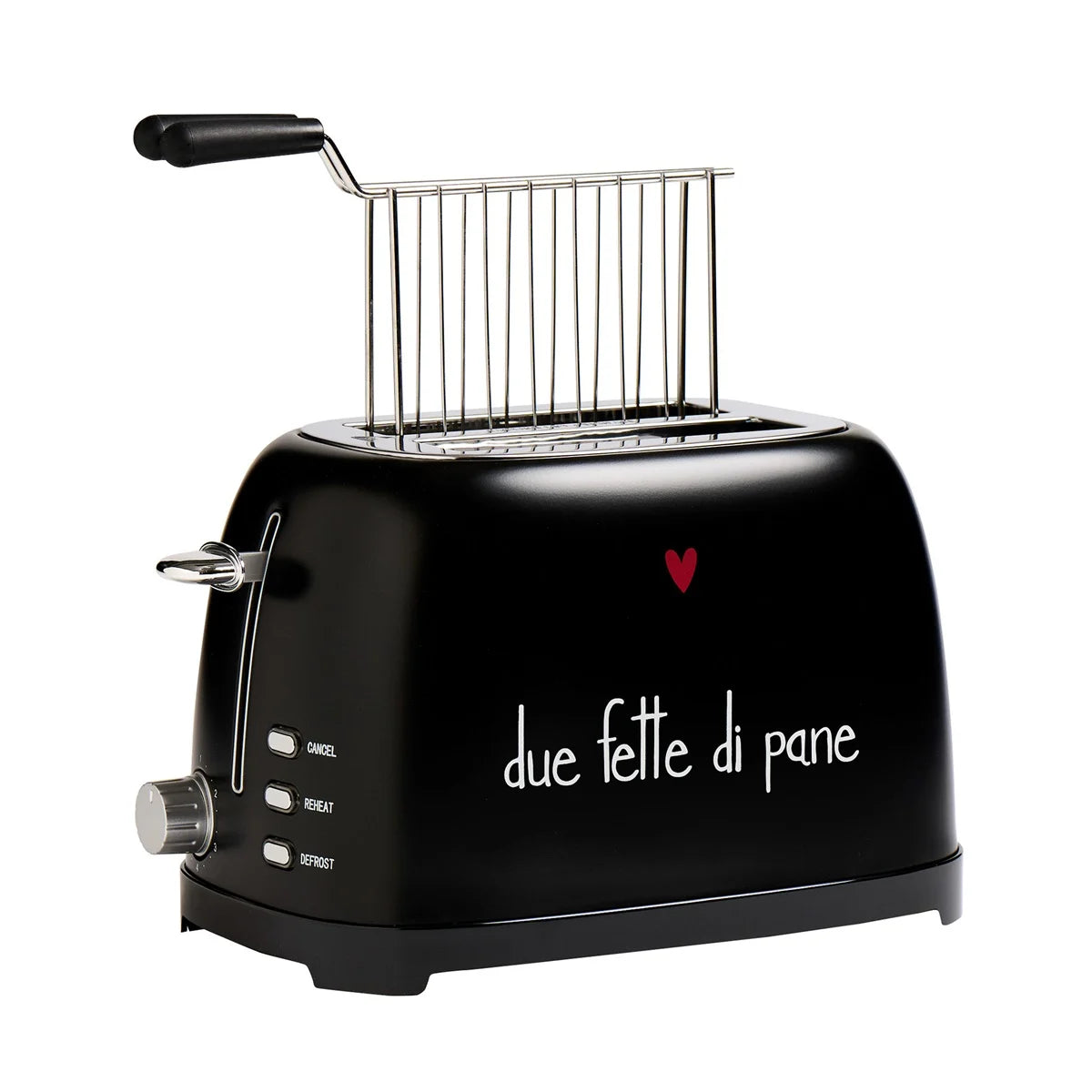 Aggiungi stile e un tocco di eleganza alla tua colazione con il Tostapane nero "due fette di pane" di Simple Day. Realizzato in metallo di colore nero e dal design vintage, è perfetto per tostare fette di pane e pancarrè. Dimensioni: 27 x 16,5 x 19 cm 220-240V  Disegnato in Italia. In negozio e online su tuttochic.live