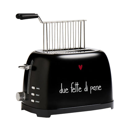 Aggiungi stile e un tocco di eleganza alla tua colazione con il Tostapane nero "due fette di pane" di Simple Day. Realizzato in metallo di colore nero e dal design vintage, è perfetto per tostare fette di pane e pancarrè. Dimensioni: 27 x 16,5 x 19 cm 220-240V  Disegnato in Italia. In negozio e online su tuttochic.live