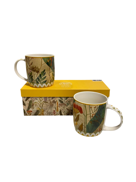 Set di 2 mug in porcellana decorata contenuta in un abbinato astuccio. 420 ml Mirabilia, una collezione dal tocco contemporaneo. In negozio e online su tuttochic.live
