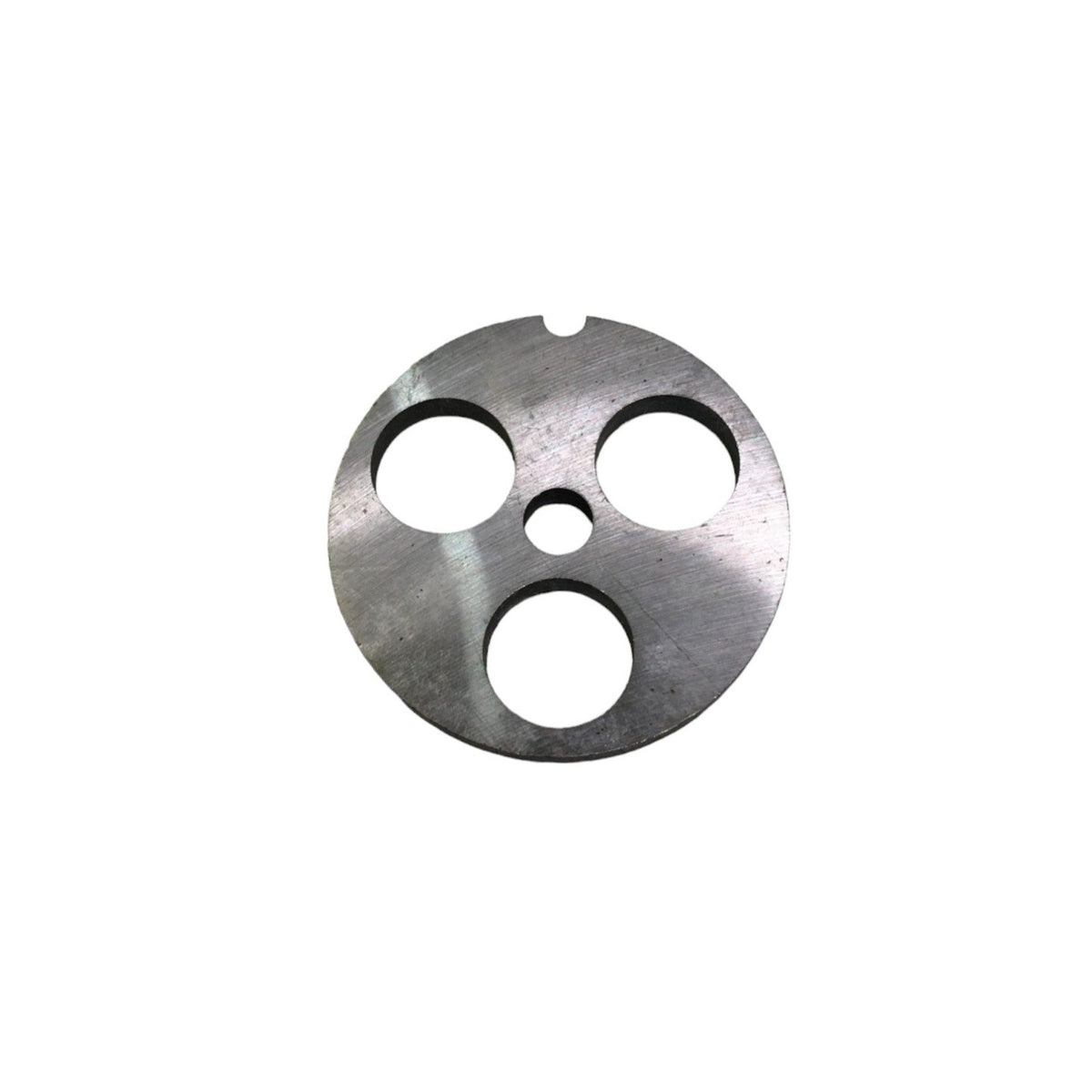 Piastra/Trafila in acciaio temperato per tritacarne n° 8, con 3 fori da 20 mm. Dopo l'utilizzo lavare e asciugare bene la trafila, essendo in acciaio temperato la piastra potrebbe arrugginire, prima di riporla lubrificare bene con olio casalingo. In negozio e online su tuttochic.live