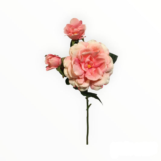 Rametto artificiale con 3 rose color rosa. Dimensione: altezza cm 70. In negozio e online su tuttochic.live