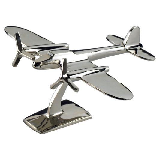 Aeroplano soprammobile in fusione di alluminio. Dimensione: cm 30,5 x 24 x 14 h. In negozio e online su tuttochic.live 