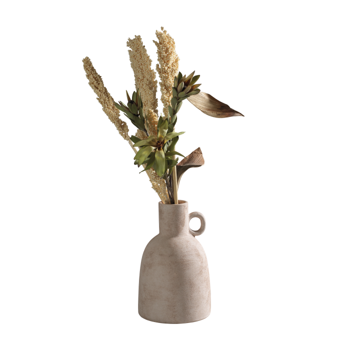 Vaso anfora in ceramica bianca opaca Mascagni Casa Ø 16 x H 25,5 cm in stile naturale e moderno, venduto senza fiori

