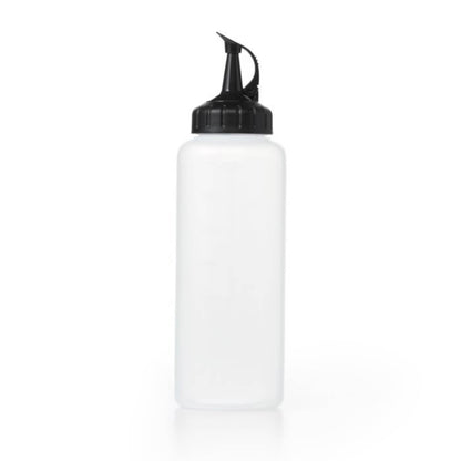 Flacone dispenser per condimenti, ideale per salse, olii, condimenti per insalata, sciroppo, ecc.• Tappo attaccato alla bottiglia per una facile apertura con una sola mano. 3 diversi indicatori di misurazione: tazze, oz, ml.• Materiale: plastica BPA free. In negozio e online su tuttochic.live