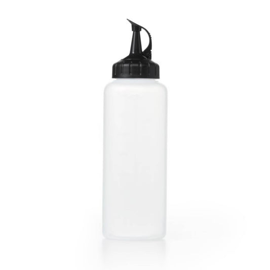 Flacone dispenser per condimenti, ideale per salse, olii, condimenti per insalata, sciroppo, ecc.• Tappo attaccato alla bottiglia per una facile apertura con una sola mano. 3 diversi indicatori di misurazione: tazze, oz, ml.• Materiale: plastica BPA free. In negozio e online su tuttochic.live