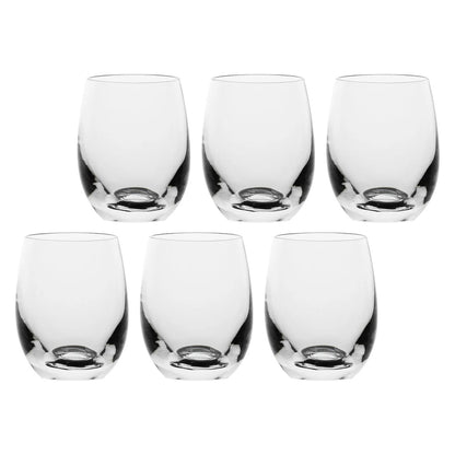 Set di 6 bicchieri shottino in vetro trasparente collezione Novello La Porcellana Bianca.