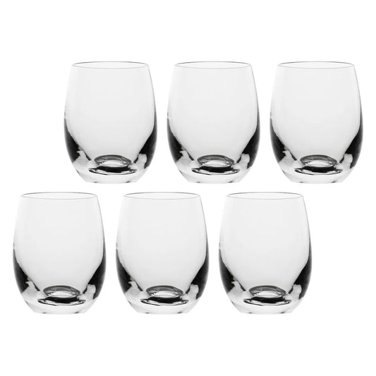 Set di 6 bicchieri shottino in vetro trasparente collezione Novello La Porcellana Bianca.