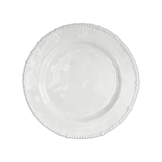 Set 6 piatti frutta in melamina di colore bianco dell'innovativa collezione Joke. Tonalità pastello e caratteristico bordo rivestito di micro sfere ornamentali fanno della linea in melamina un ottimo alleato per la tavola. Lavabile in Lavastoviglie. No microonde Dimensioni: Ø 23 cm. In negozio e online su tuttochic.live