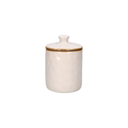 Contenitore barattolo in gres porcellanato di colore avorio. Dimensioni e capacità: 1100 ml Concerto, con le sue tonalità iconiche e forme materiche, arriva anche in cucina grazie alla nuova collezione di Barattoli. Oggetti funzionali dal sapore contemporaneo. In negozio e online su tuttochic.live 