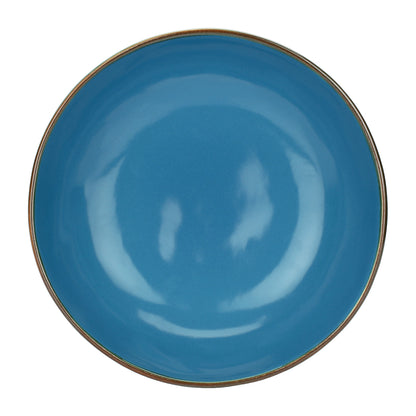 Piatto fondo di colore blu avio della linea Concerto. Materiale: Stoneware Dimensioni: Ø 21 cm Lavabile in lavastoviglie. In negozio e online su tuttochic.live
