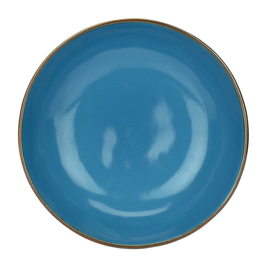 Piatto fondo di colore blu avio della linea Concerto. Materiale: Stoneware Dimensioni: Ø 21 cm Lavabile in lavastoviglie. In negozio e online su tuttochic.live