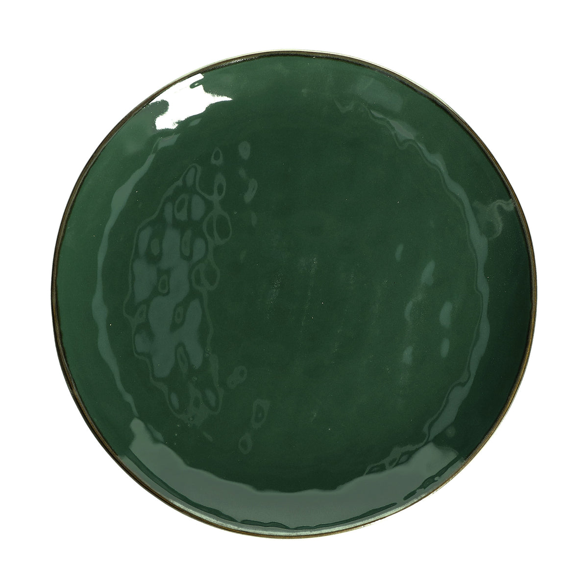 Piatto/Vassoio in porcellana di colore verde bosco. Dimensioni: Ø 32 cm  Stoneware. Lavabile in lavastoviglie e microonde. In negozio e online su tuttochic.live 