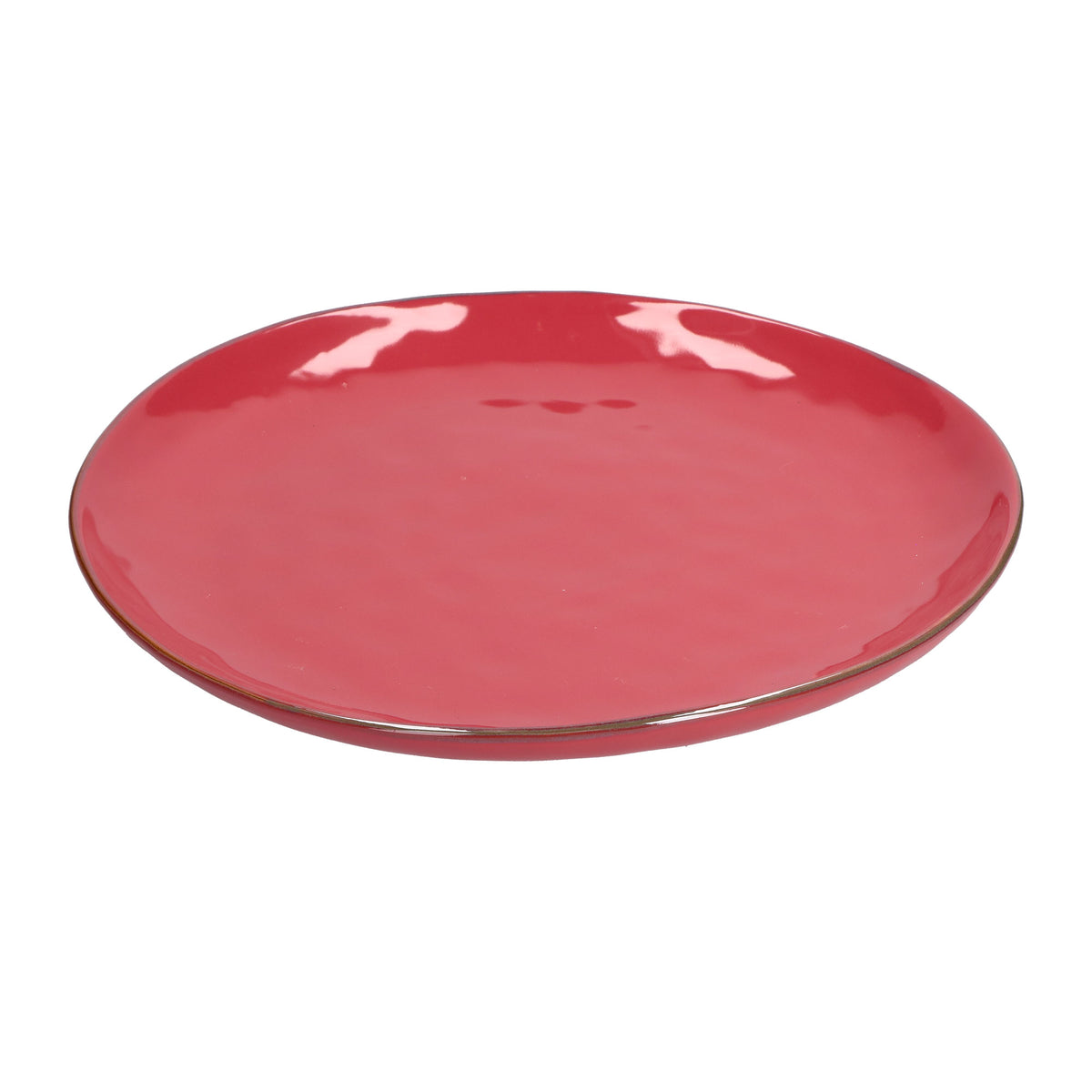 Piatto/Vassoio in porcellana di colore corallo. Colori e forme moderne si mescolano con armonia ed elementi della tradizione. Dimensioni: Ø 32 cm  Stoneware. In negozio e online su tuttochic.live