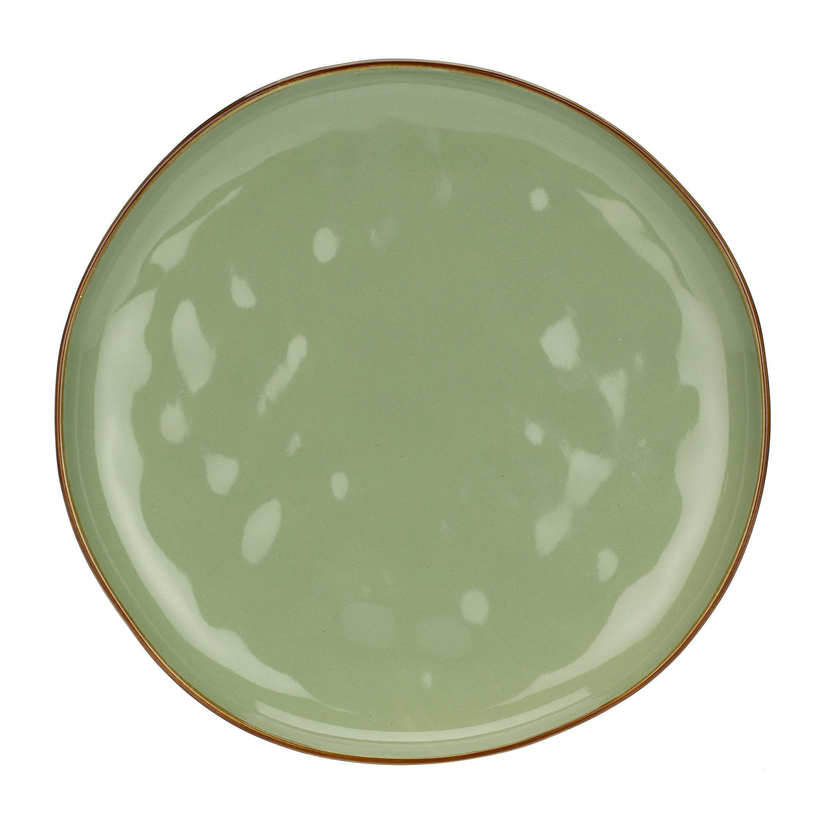 Piatto piano di colore verde oliva della linea Concerto. Linea CONCERTO Dimensioni: Ø 27 cm Lavabile in lavastoviglie. In negozio e online su tuttochic.live