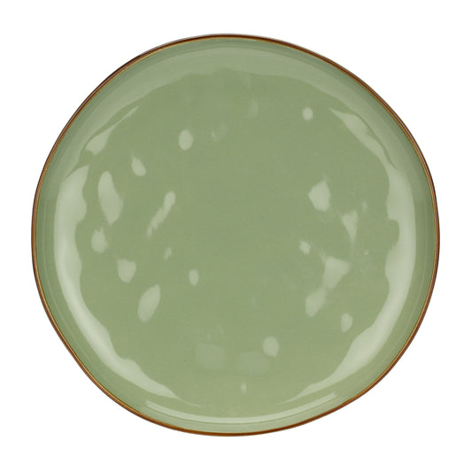 Piatto piano di colore verde oliva della linea Concerto. Linea CONCERTO Dimensioni: Ø 27 cm Lavabile in lavastoviglie. In negozio e online su tuttochic.live