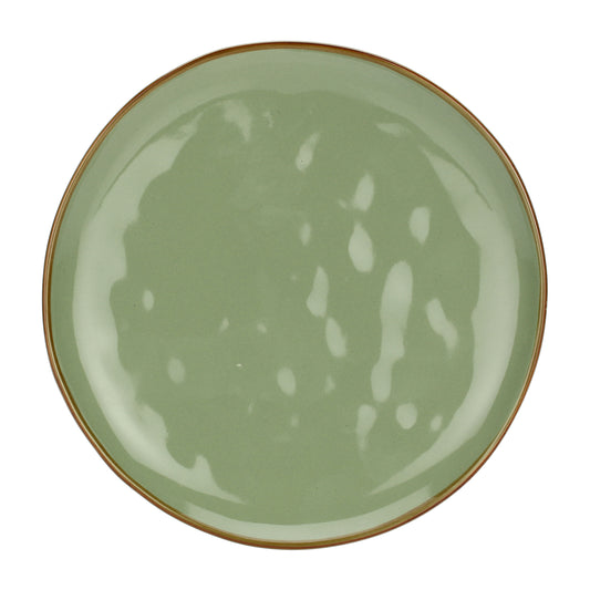 Piatto frutta di colore verde oliva della linea Concerto. Materiale: Stoneware Dimensioni: Ø 20 cm Lavabile in lavastoviglie. In negozio e online su tuttochic.live
