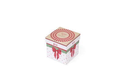 Zuccheriera natalizia in ceramica con decorazioni di giocattoli vintage e scatola regalo, collezione Vintage Toys Nuvole di Stoffa, Tutto Chic.