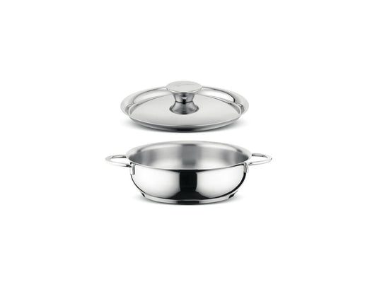 Casseruola bassa in acciaio inox 18/10 diametro 26 cm capienza 4 litri con coperchio linea Deliziosa di Lagostina.