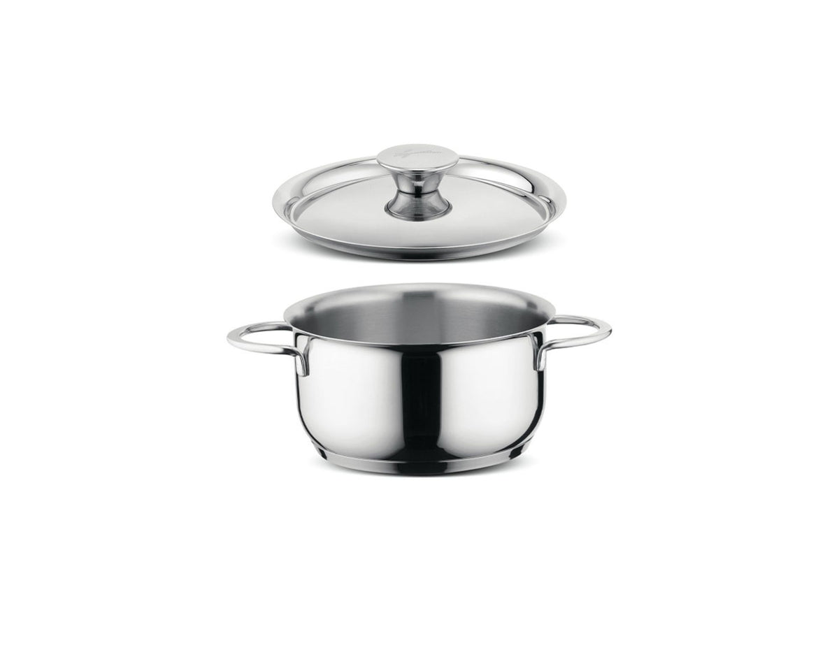 Casseruola fonda in acciaio inox 18/10 con coperchio linea Deliziosa di Lagostina.