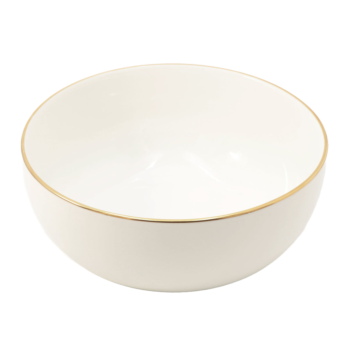 Insalatiera in porcellana bianca con filo oro Dimensioni: cm 23 x 10 h Realizzata in porcellana satin, questa insalatiera offre una texture vellutata e un filo oro che la rende unica e pregiata. Il tocco finale perfetto per una tavola raffinata. In negozio e online su tuttochic.live