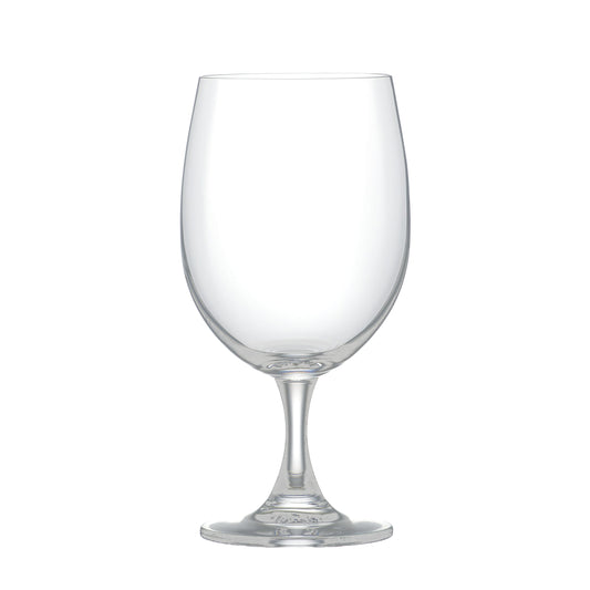 Set di 6 calici a gambo corto per acqua o vino in vetro cristallino. Capacità: 425 ml. Dimensioni: Ø 8 x h 17 cm.  Lavabili in lavastoviglie. In negozio e online su tuttochic.live