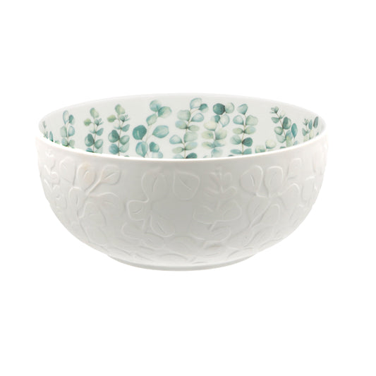 L’Insalatiera Sempreverde unisce l’eleganza raffinata della satin porcelain alla delicatezza di un decoro a rilievo ispirato alla natura. Ø cm 23 x h 10,5. In negozio e online su tuttochic.live 