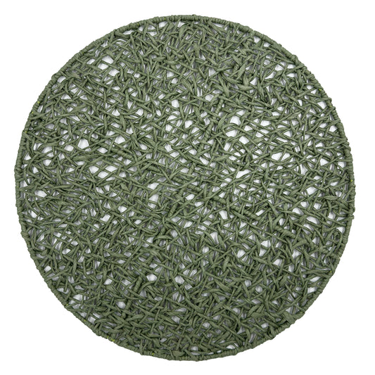 6 Sottopiatti Rafia Verde realizzati in rafia naturale intrecciato su un telaio in ferro Dimensioni: cm Ø 38. In negozio e online su tuttochic.live