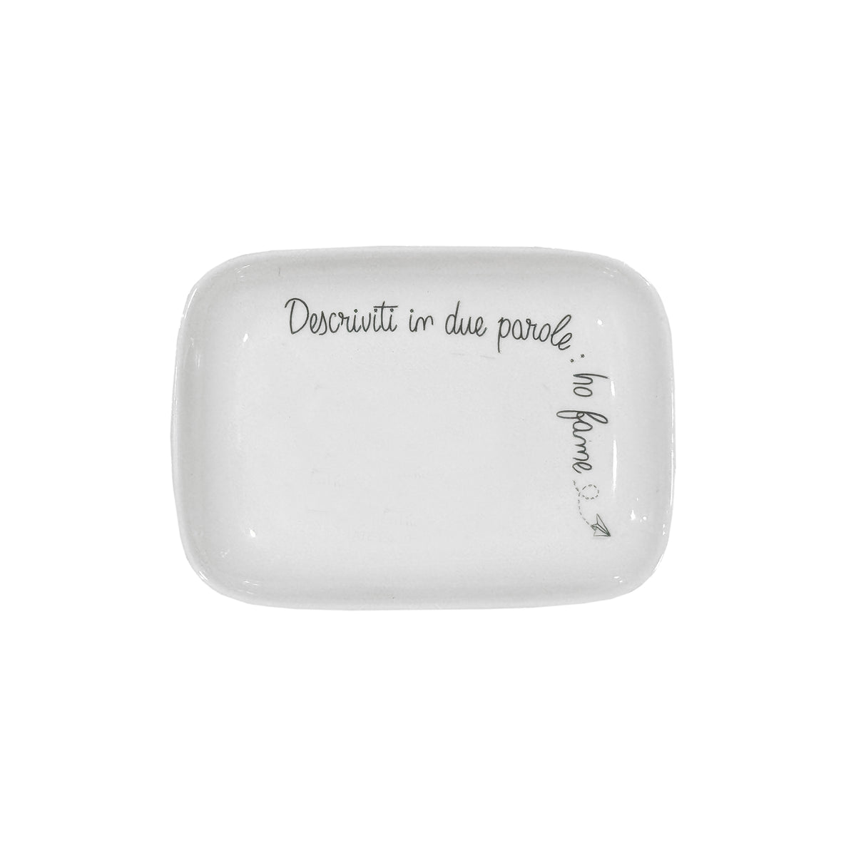 Piattino rettangolare in porcellana bianca. Una collezione composta da oggetti funzionali dal design moderno. cm 15 x 10. In negozio e online su tuttochic.live
