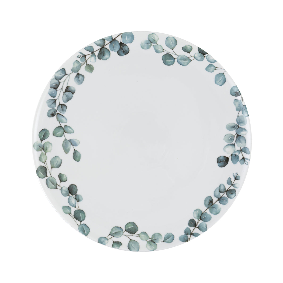 Piatto portata tondo Sempreverde in porcellana decorata unisce l’eleganza della satin porcelain alla delicata bellezza della natura. Ø cm 32 x h 1,3. In negozio e online su tuttochic.live 